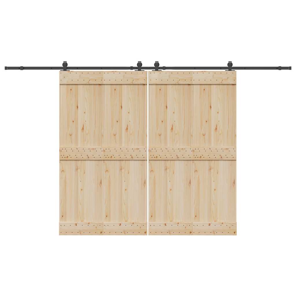 Doos met onderdelen voor schuifdeur 366 cm staal zwart