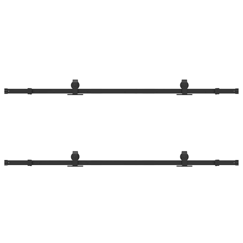 Doos met onderdelen voor schuifdeur 400 cm staal zwart