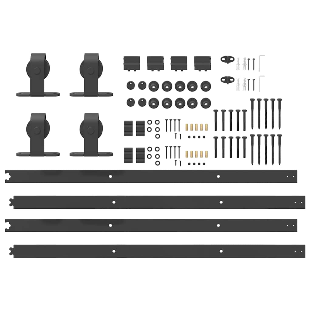 Doos met onderdelen voor schuifdeur 305 cm staal zwart