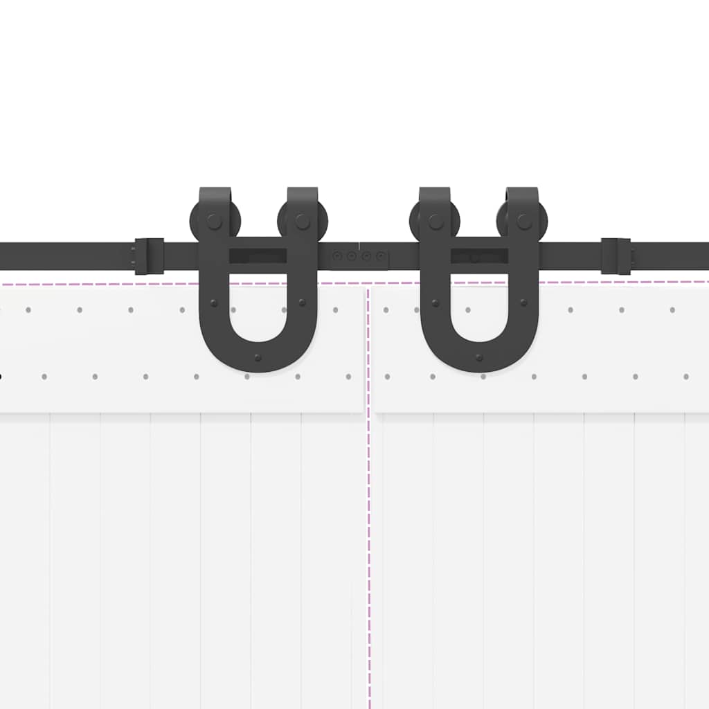 Doos met onderdelen voor schuifdeur 366 cm staal zwart