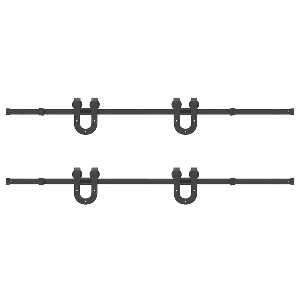 Doos met onderdelen voor schuifdeur 400 cm staal zwart