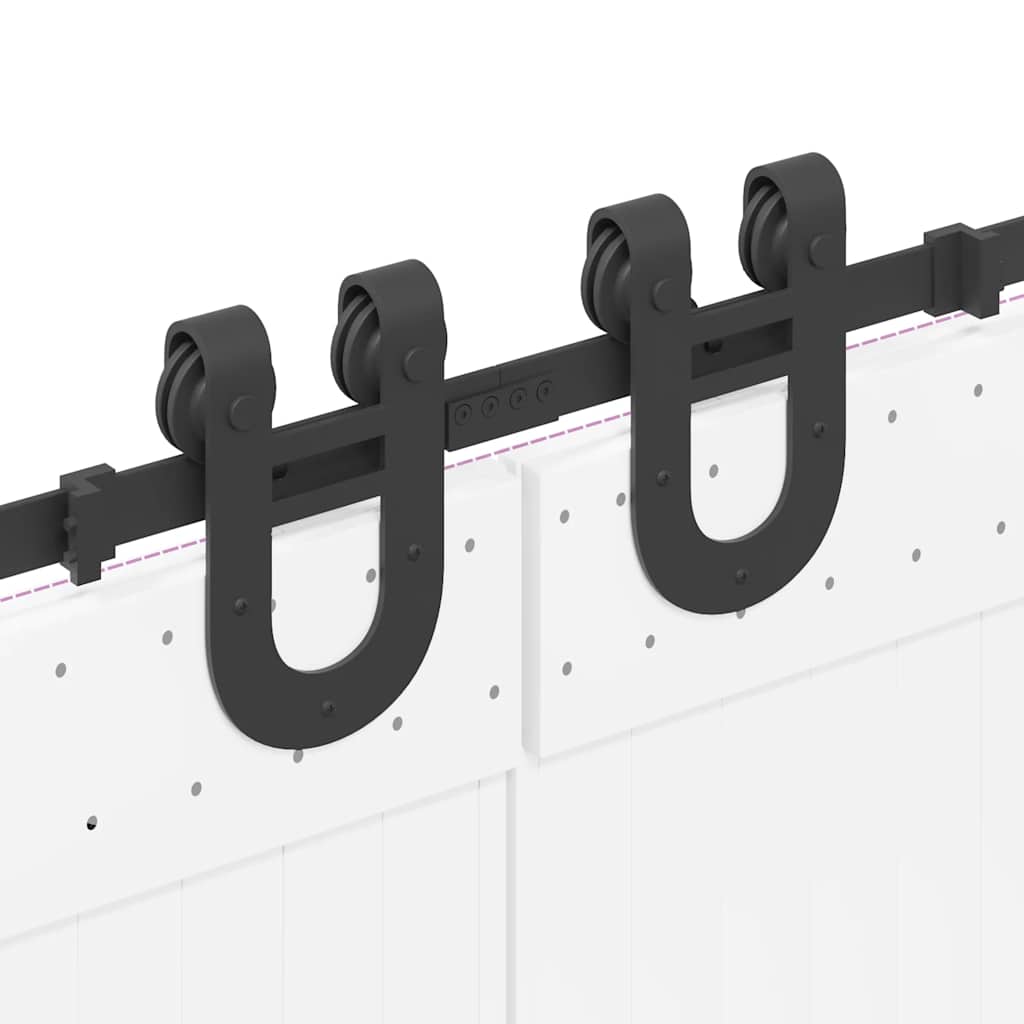 Doos met onderdelen voor schuifdeur 400 cm staal zwart