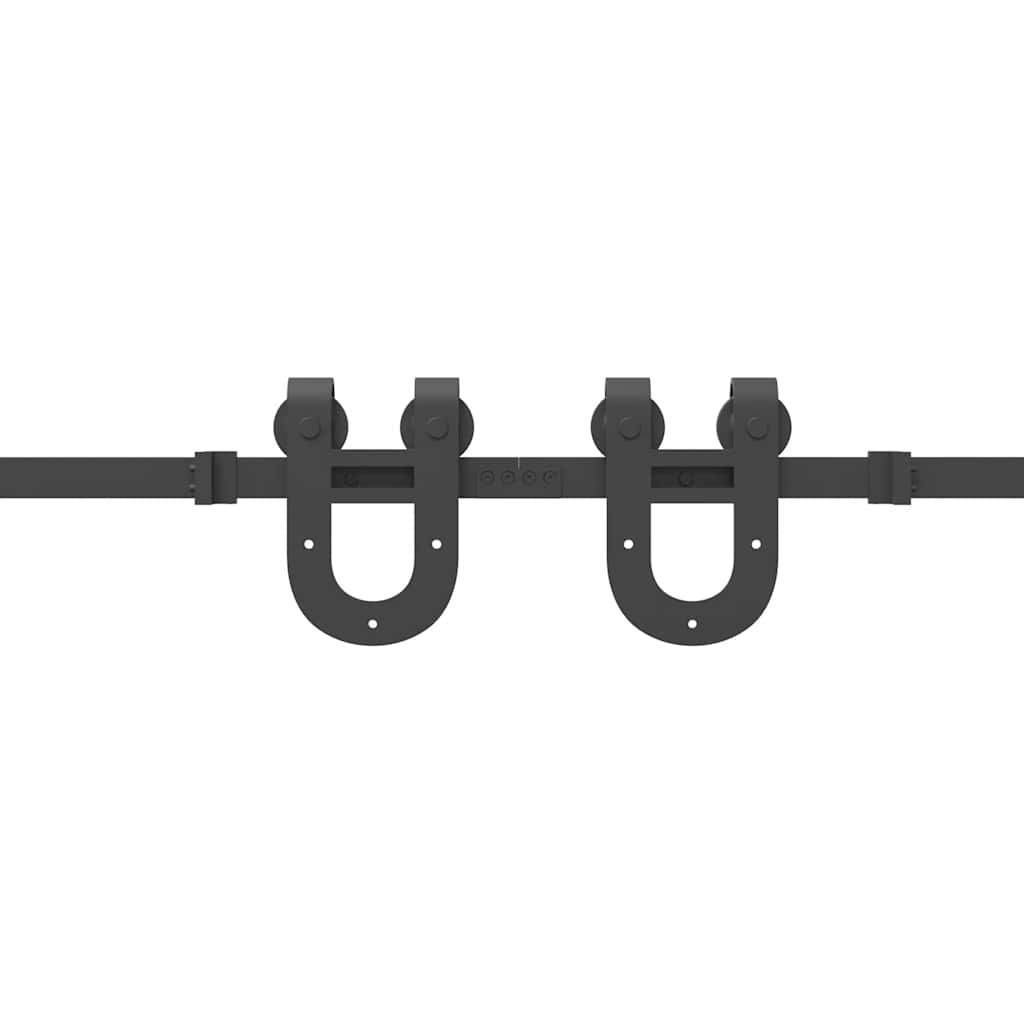 Doos met onderdelen voor schuifdeur 400 cm staal zwart