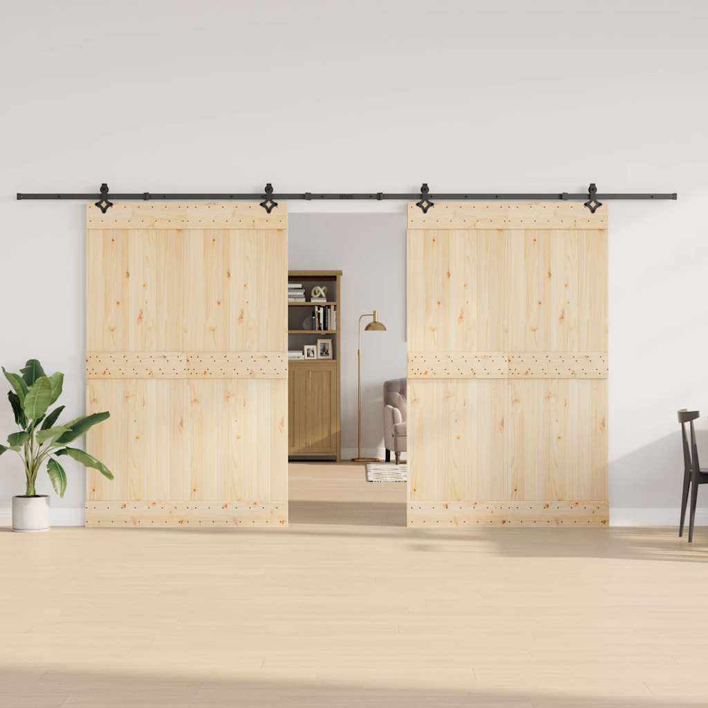 Doos met onderdelen voor schuifdeur 427 cm staal zwart