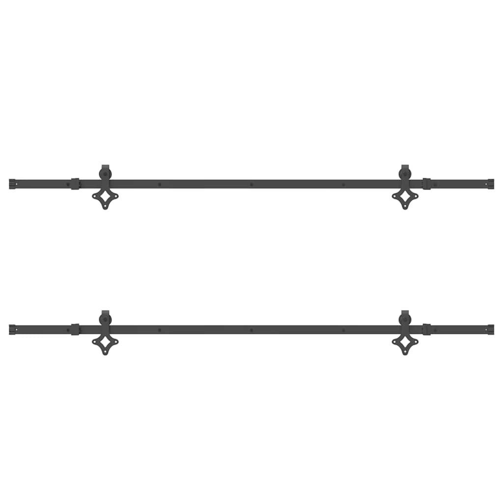 Doos met onderdelen voor schuifdeur 427 cm staal zwart