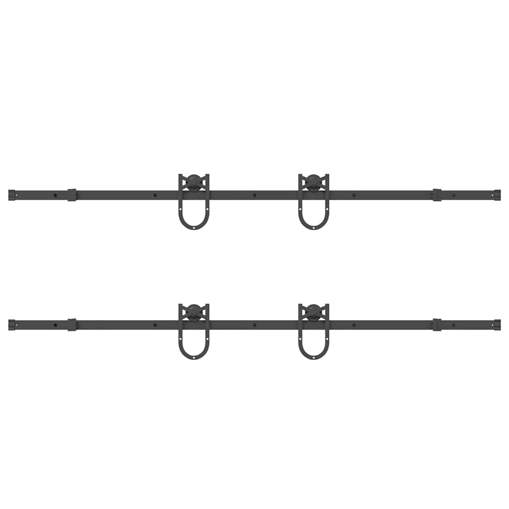 Doos met onderdelen voor schuifdeur 400 cm staal zwart