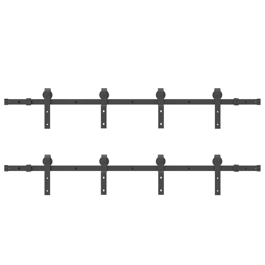 Doos met onderdelen voor schuifdeur 183 cm staal zwart