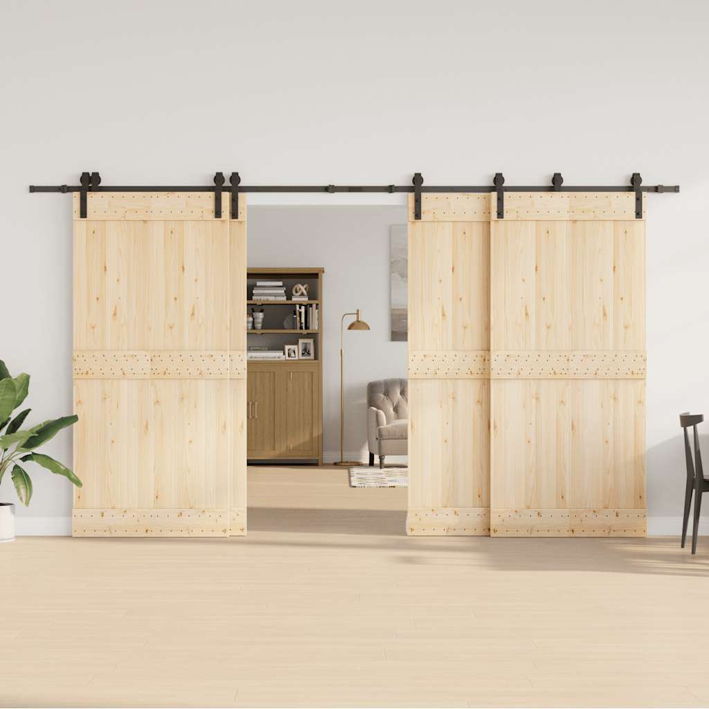 Doos met onderdelen voor schuifdeur 400 cm staal zwart