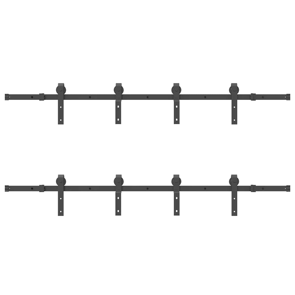 Doos met onderdelen voor schuifdeur 400 cm staal zwart