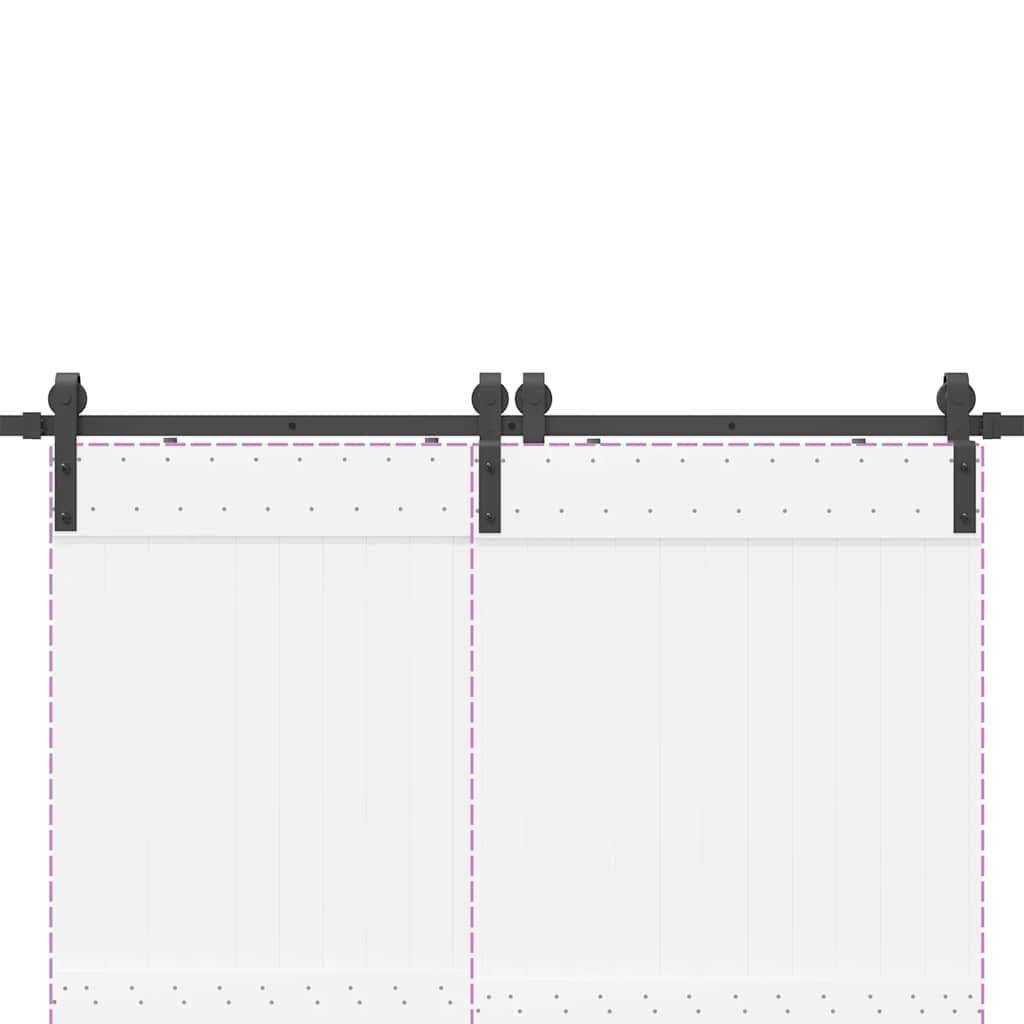 Doos met onderdelen voor schuifdeur 400 cm staal zwart
