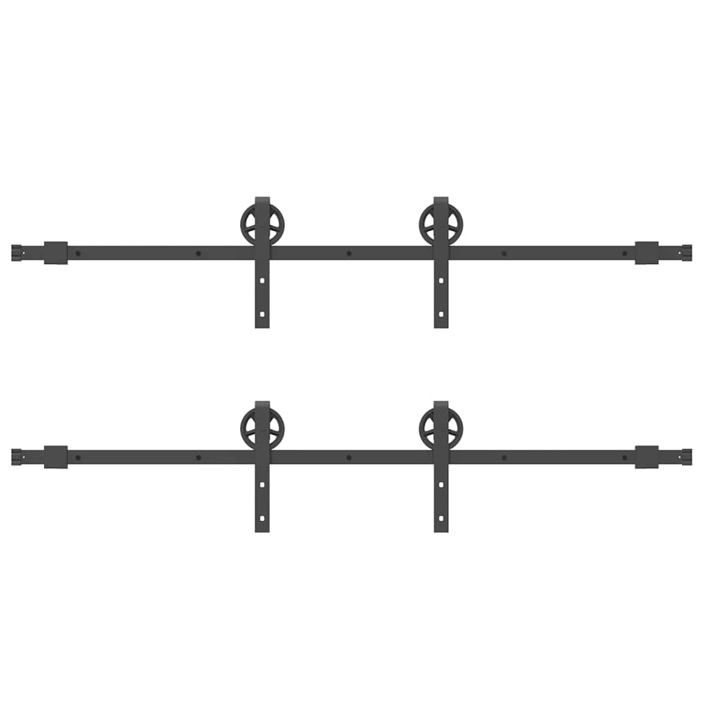 Doos met onderdelen voor schuifdeur 183 cm staal zwart