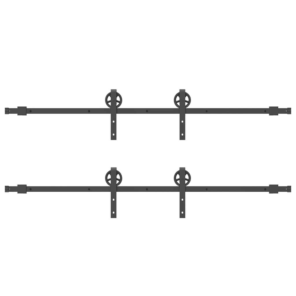 Doos met onderdelen voor schuifdeur 400 cm staal zwart
