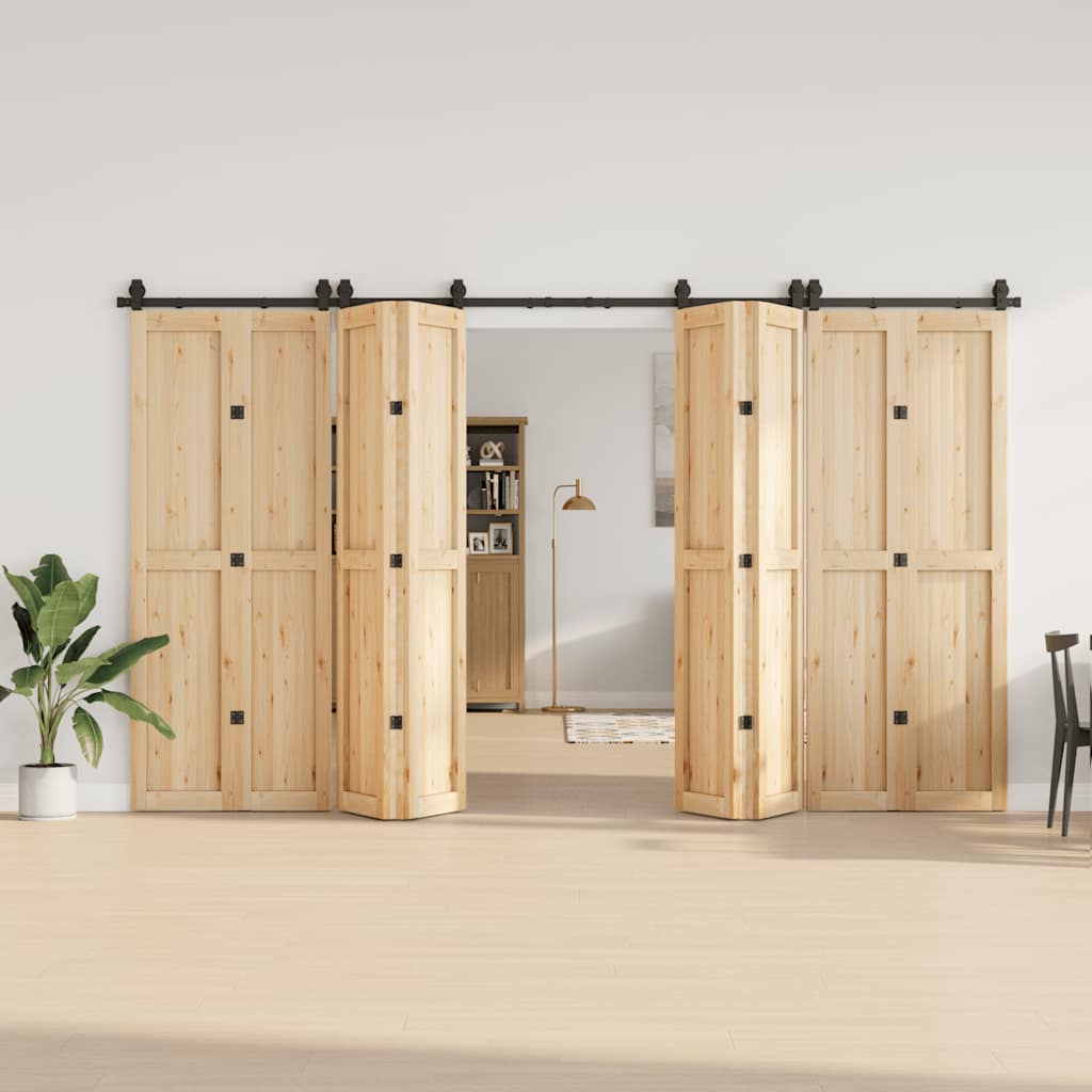 Doos met onderdelen voor schuifdeur 366 cm staal zwart