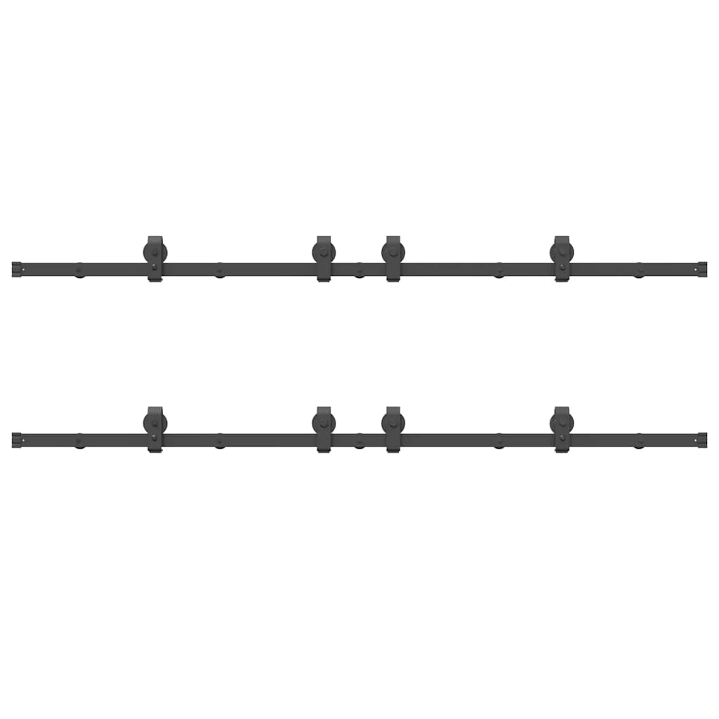 Doos met onderdelen voor schuifdeur 366 cm staal zwart