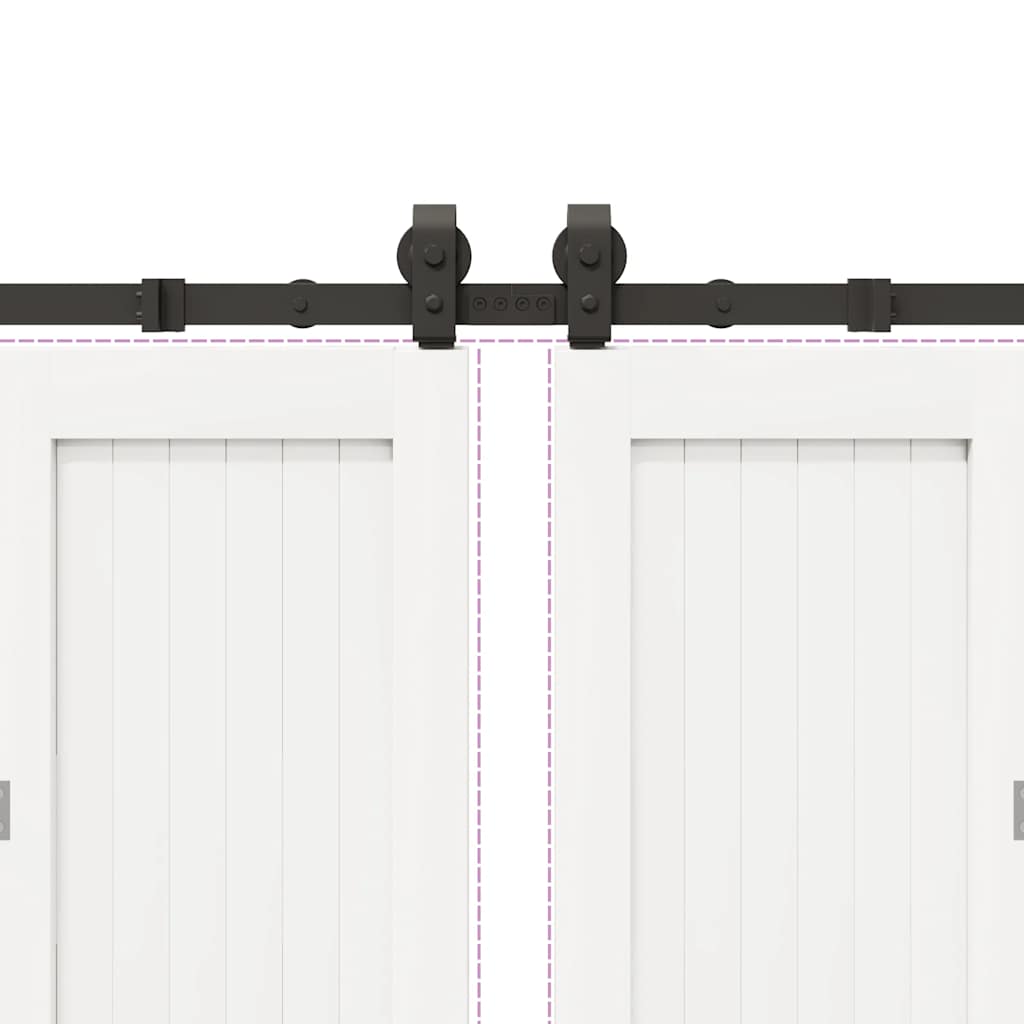 Doos met onderdelen voor schuifdeur 366 cm staal zwart