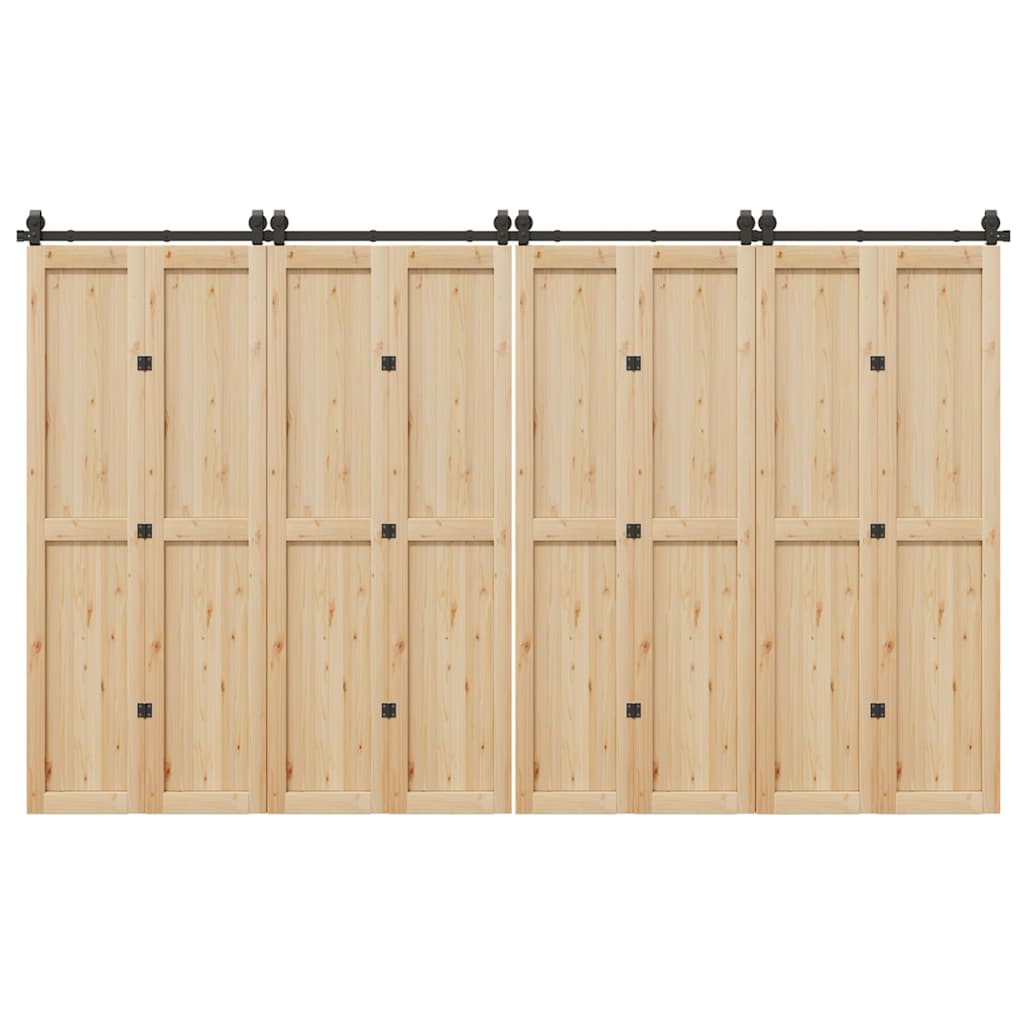 Doos met onderdelen voor schuifdeur 366 cm staal zwart