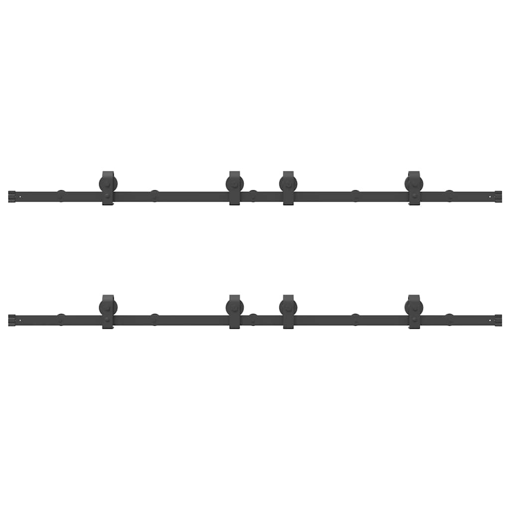 Doos met onderdelen voor schuifdeur 400 cm staal zwart