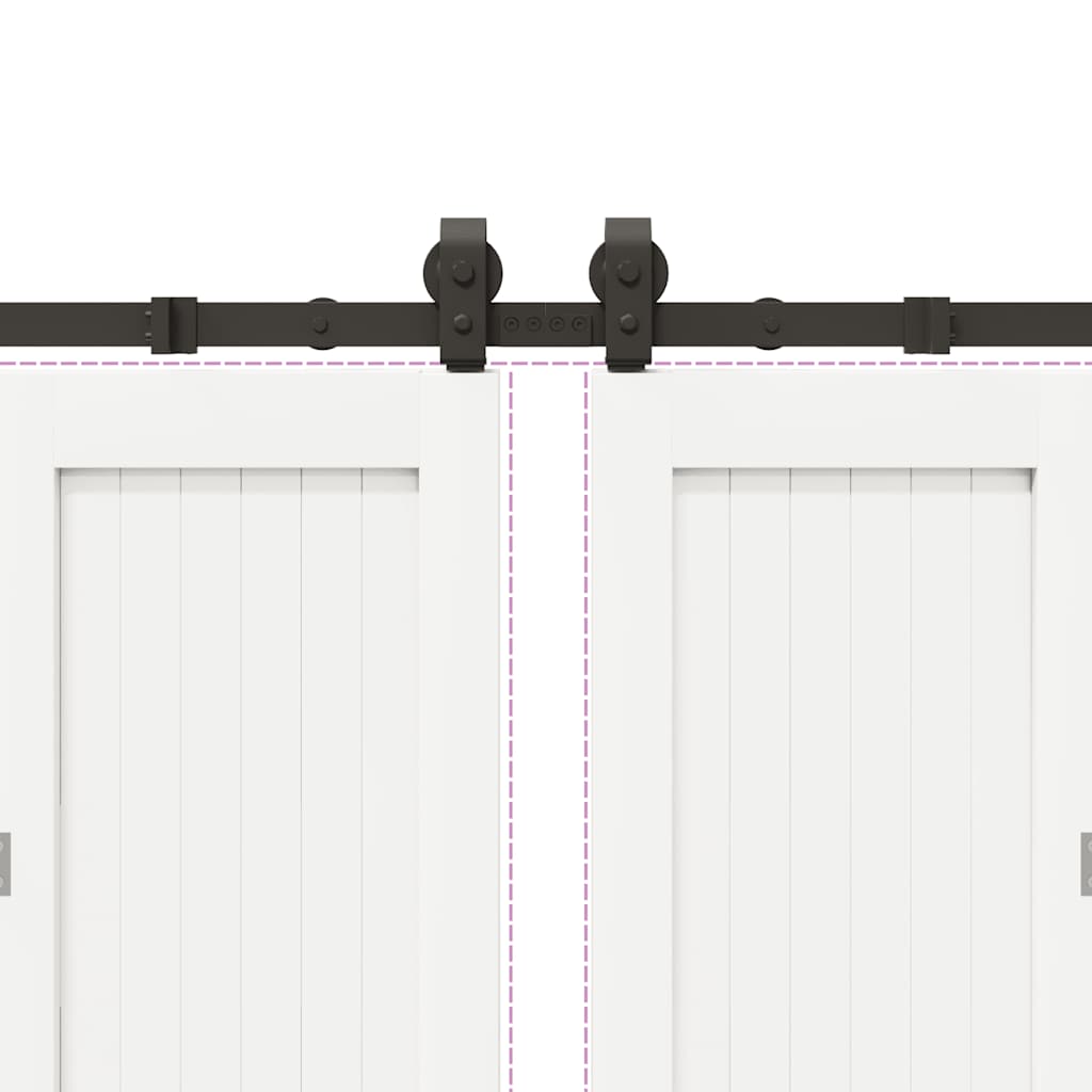 Doos met onderdelen voor schuifdeur 400 cm staal zwart
