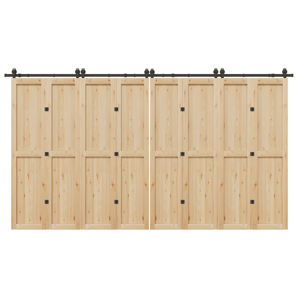 Doos met onderdelen voor schuifdeur 400 cm staal zwart