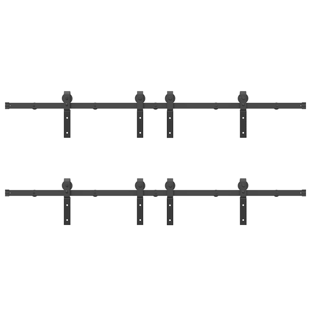 Doos met onderdelen voor schuifdeur 366 cm staal zwart