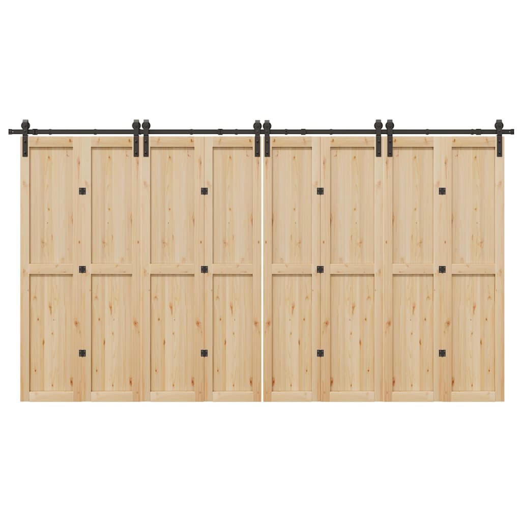 Doos met onderdelen voor schuifdeur 400 cm staal zwart