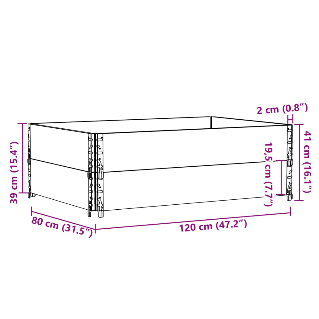 Plantenbak 120x80 cm massief grenenhout