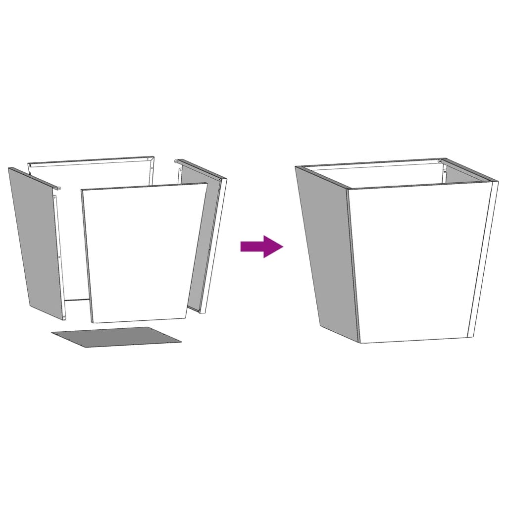 Plantenbakken 2 st 40x40x40 cm weervast staal