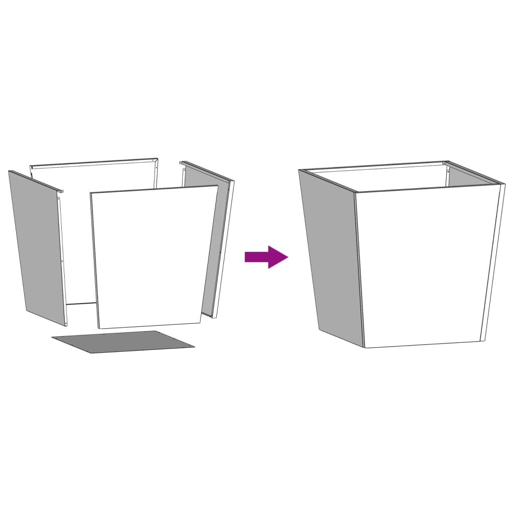 Plantenbakken Staal Wit 2 50 x 50 x 50 cm Staal/Wit