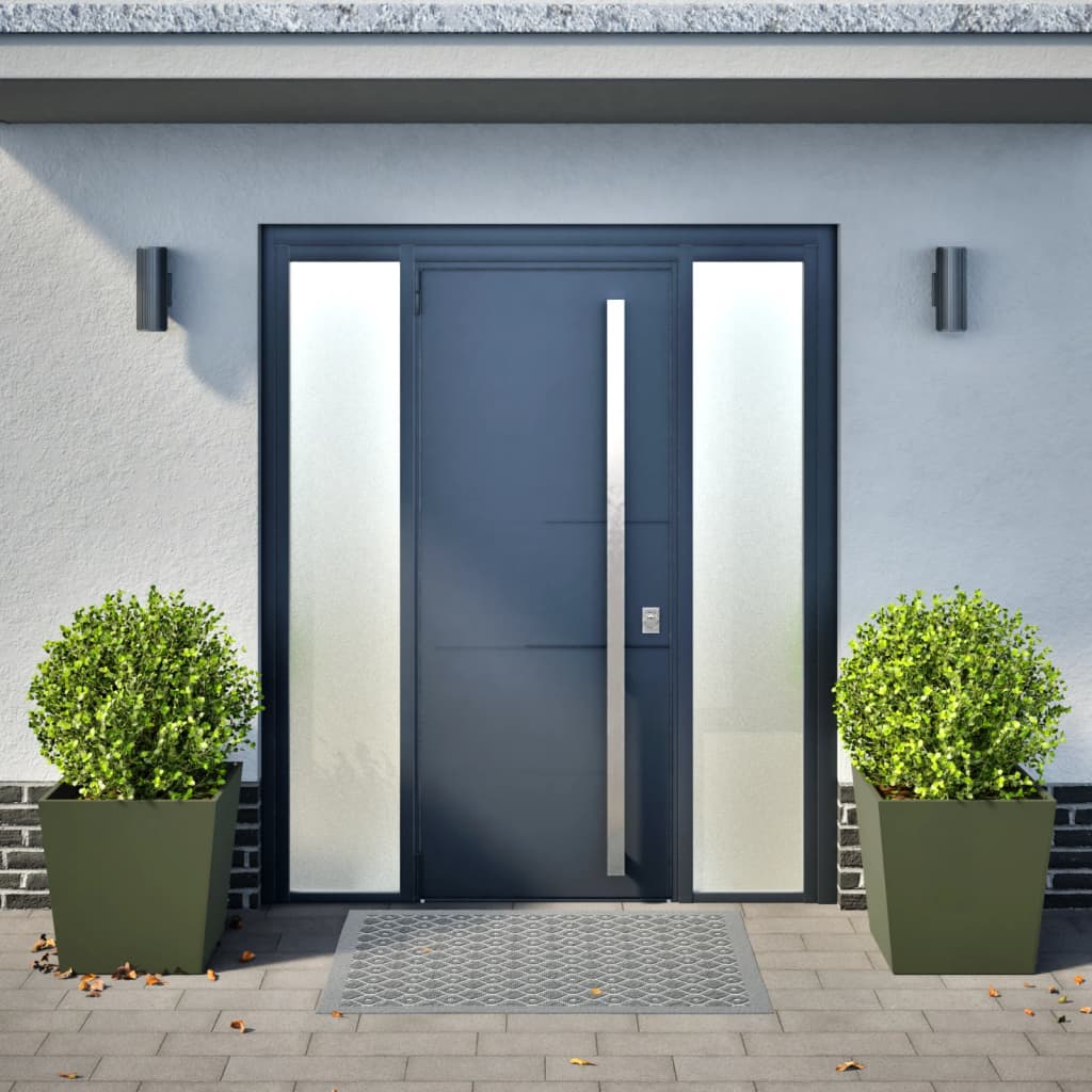 Plantenbakken 2 st 50x50x50 cm staal olijfgroen