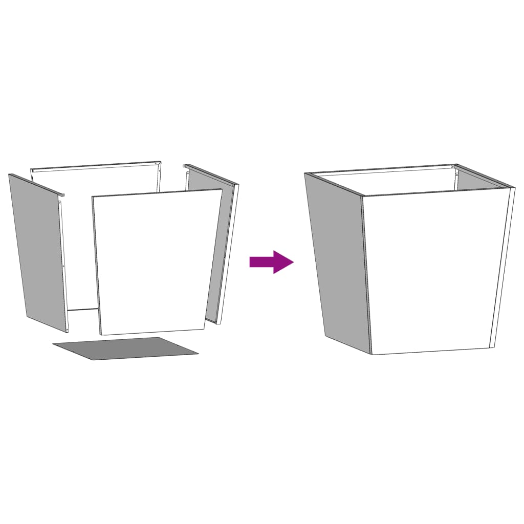 Plantenbakken Weervast Staal 2 50 x 50 x 50 cm Cortenstaal/Bruin