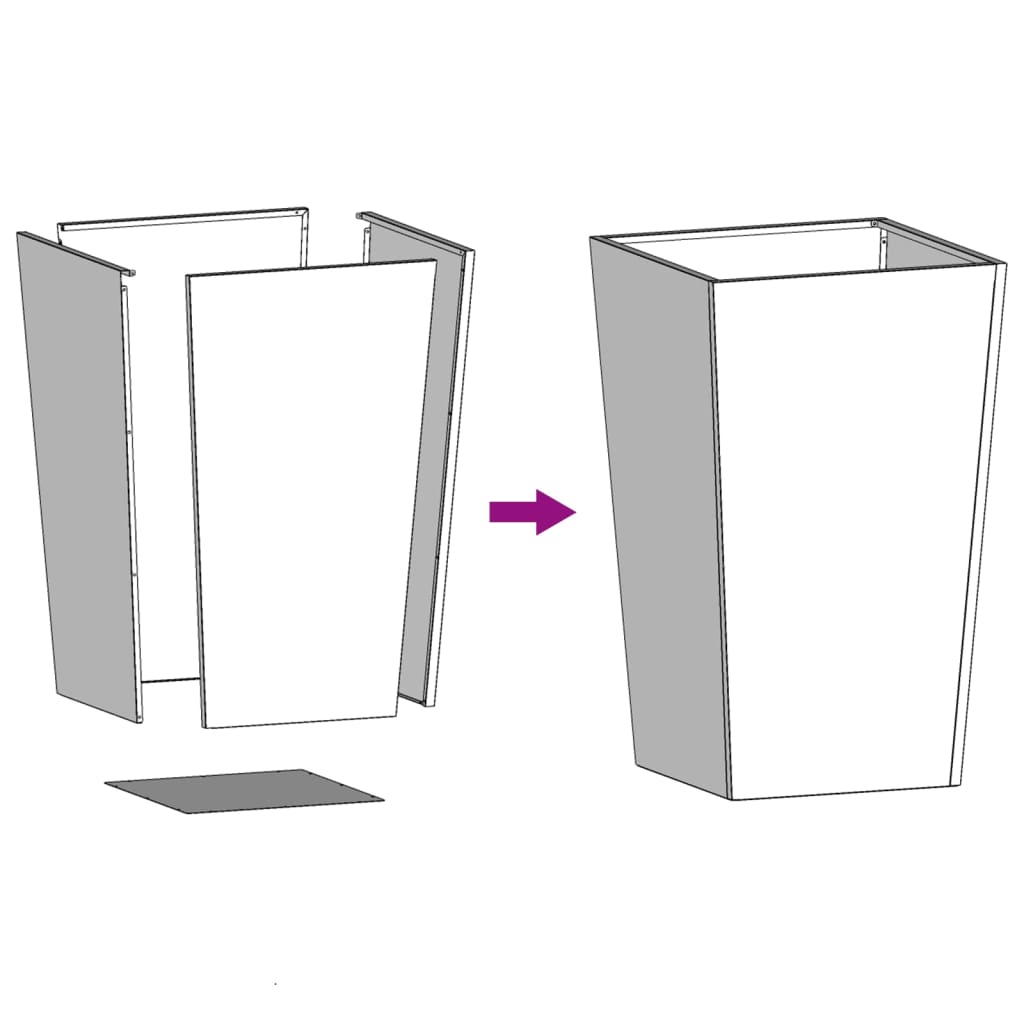 Plantenbakken Staal Wit 2 45 x 45 x 75 cm Staal/Wit