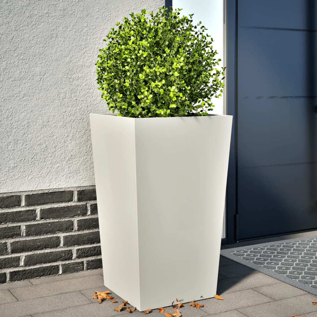 Plantenbakken Staal Wit 2 45 x 45 x 75 cm Staal/Wit