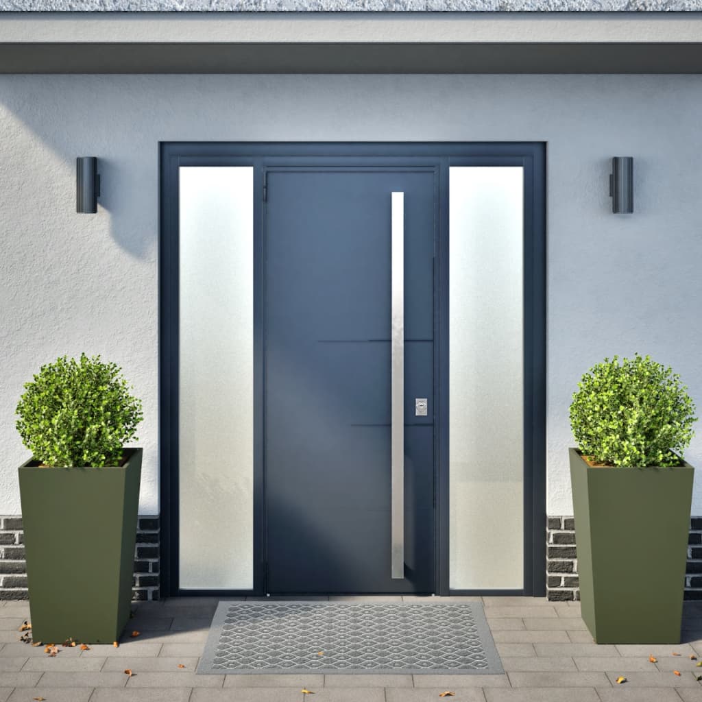 Plantenbakken 2 st 45x45x75 cm staal olijfgroen