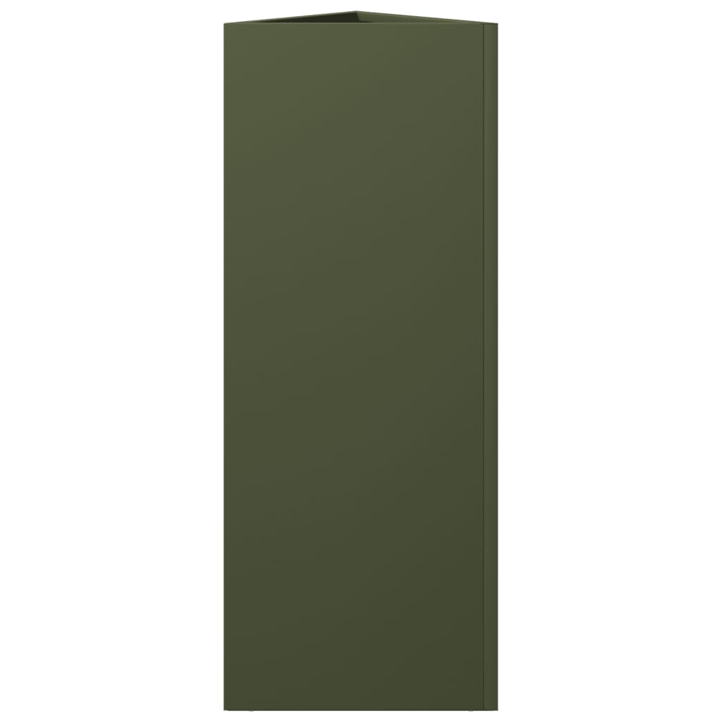 Plantenbakken Driehoek Staal Olijfgroen 2 30 x 26 x 75 cm Staal/Groen