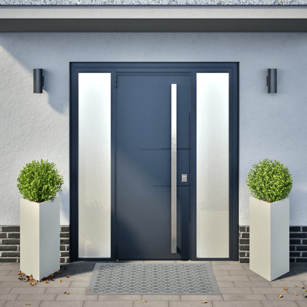 Plantenbakken 2 st driehoek 40x34,5x70 cm staal wit