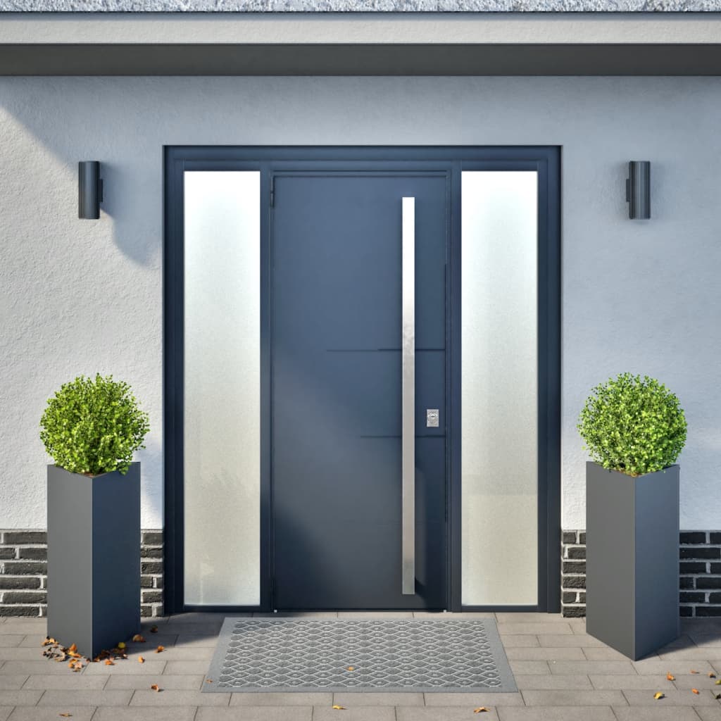 Plantenbakken 2 st driehoek 40x34,5x70 cm staal antracietkleur