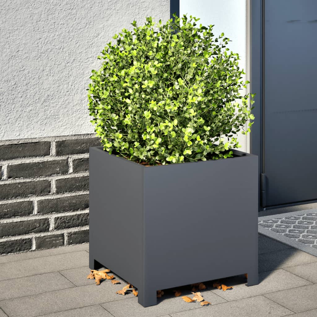 Plantenbak 40x40x40 cm staal antracietkleurig