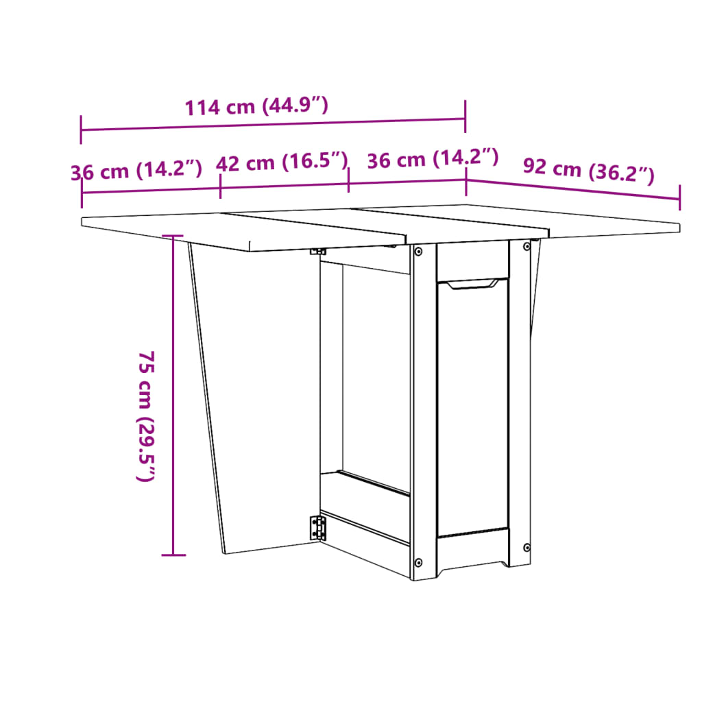 Eettafel Corona inklapbaar massief grenenhout wit