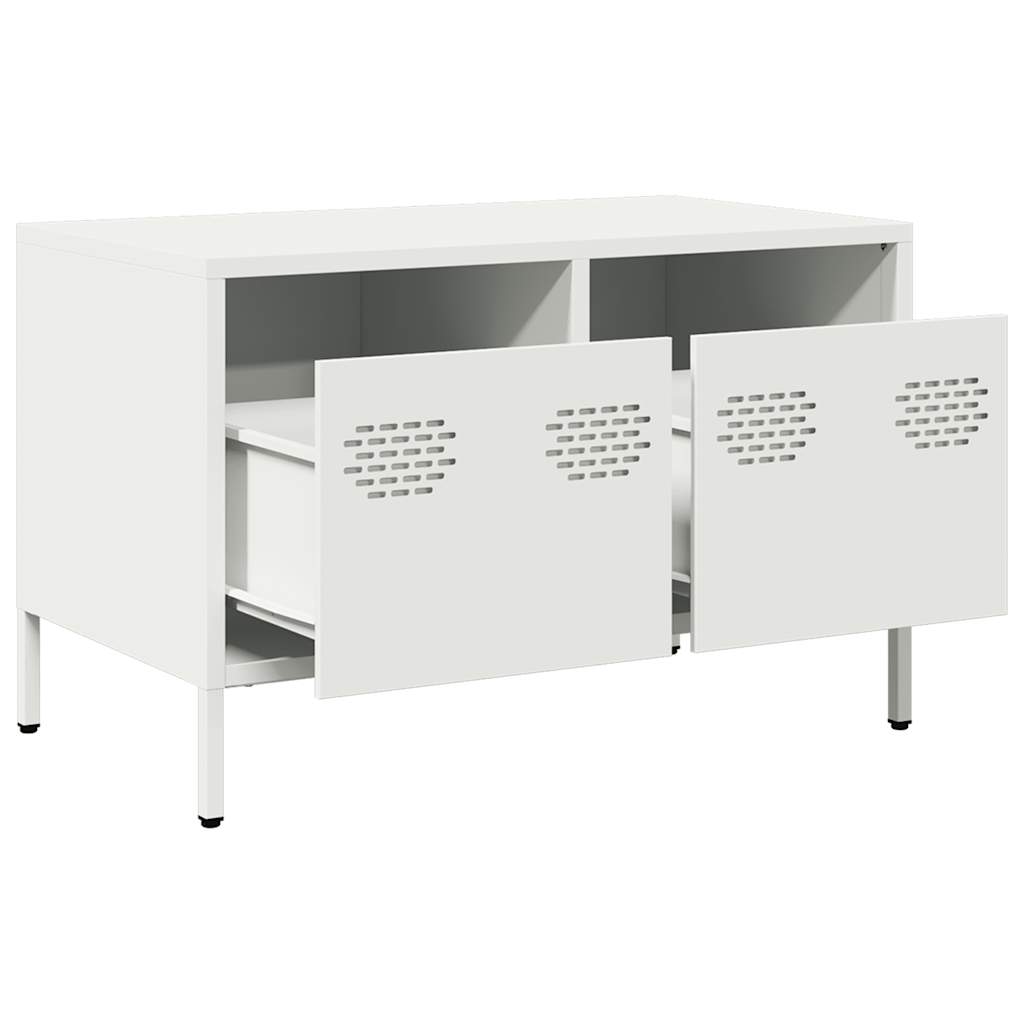 Tv-meubel 68x39x43,5 cm koudgewalst staal wit