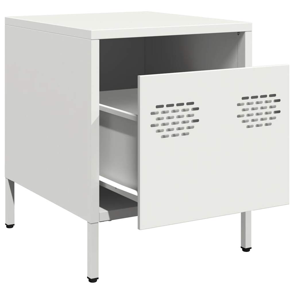 Nachtkastjes 2 st 35x39x43,5 cm staal wit
