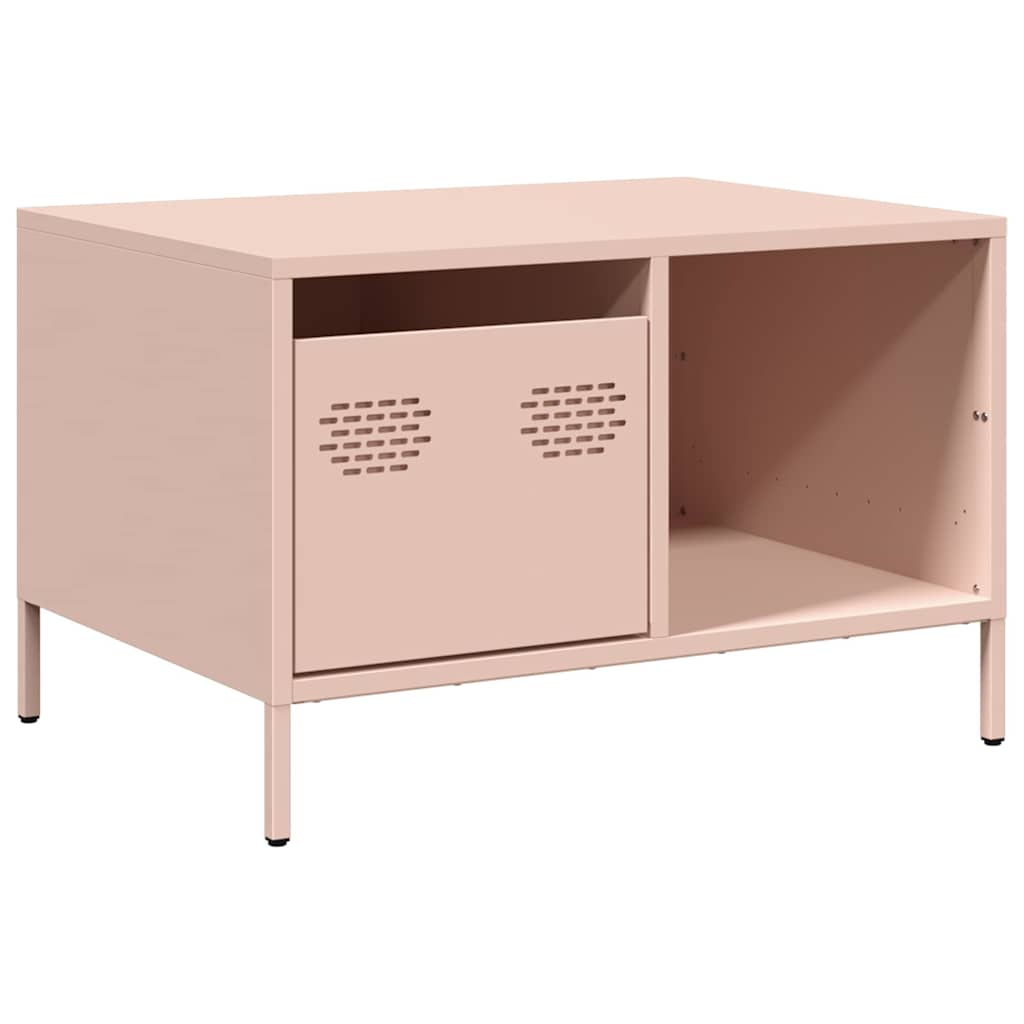 Salontafel 68,5x50x43,5 cm koudgewalst staal roze