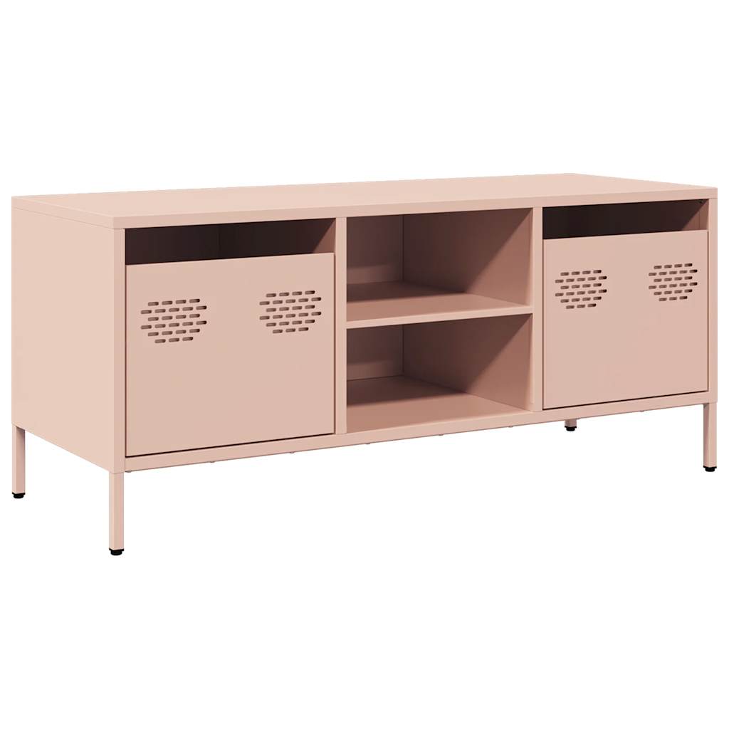 Tv-meubel 101,5x39x43,5 cm koudgewalst staal roze