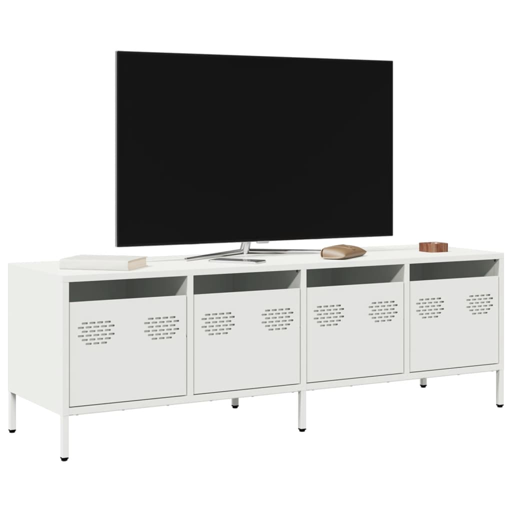 Tv-meubel 135x39x43,5 cm koudgewalst staal wit