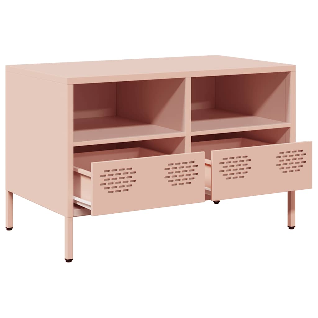 Tv-meubel 68x39x43,5 cm koudgewalst staal roze