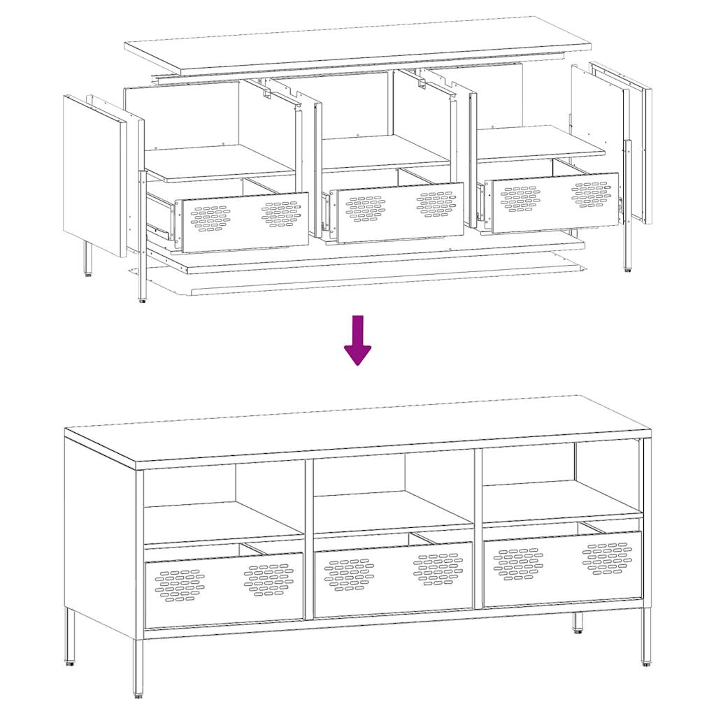 Tv-meubel 101,5x39x43,5 cm koudgewalst staal mosterdgeel