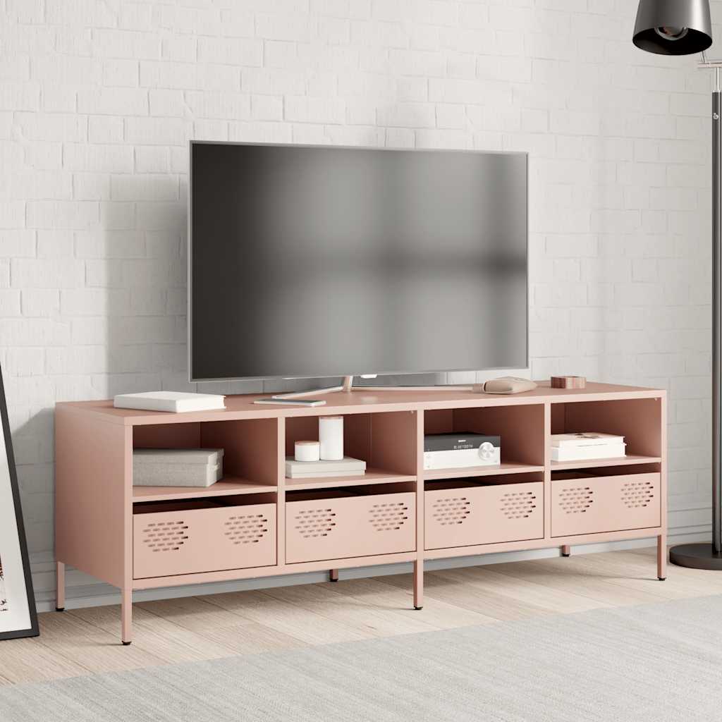 Tv-meubel 135x39x43,5 cm koudgewalst staal roze