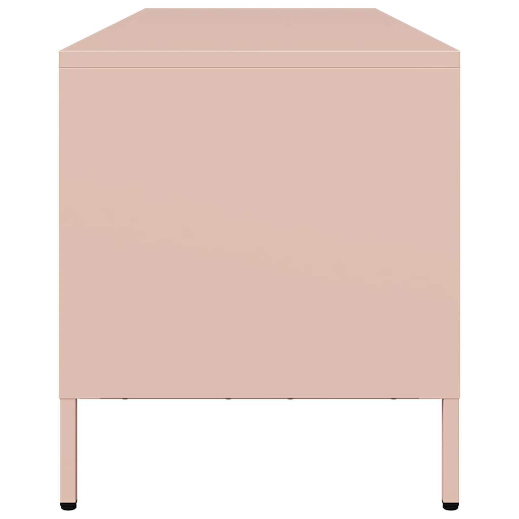 Tv-meubel 135x39x43,5 cm koudgewalst staal roze