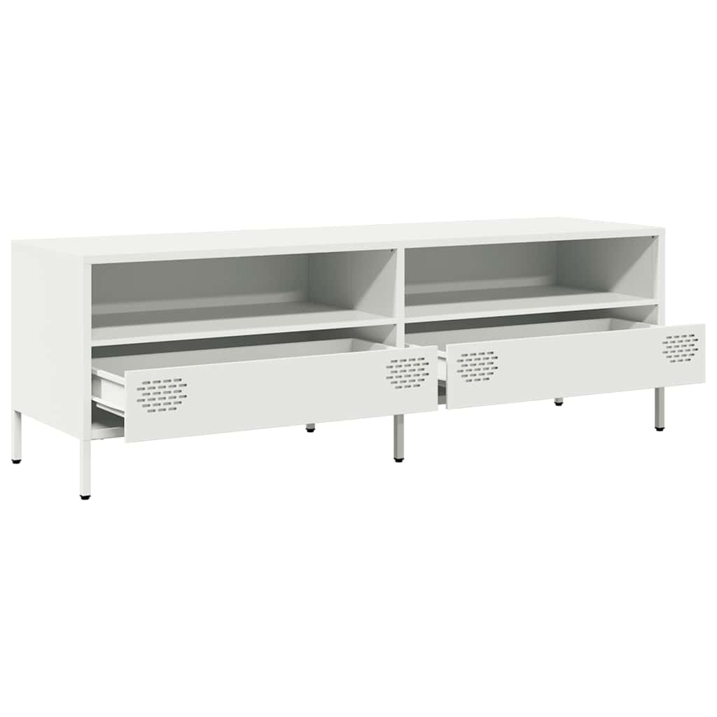 Tv-meubel 135x39x43,5 cm koudgewalst staal wit