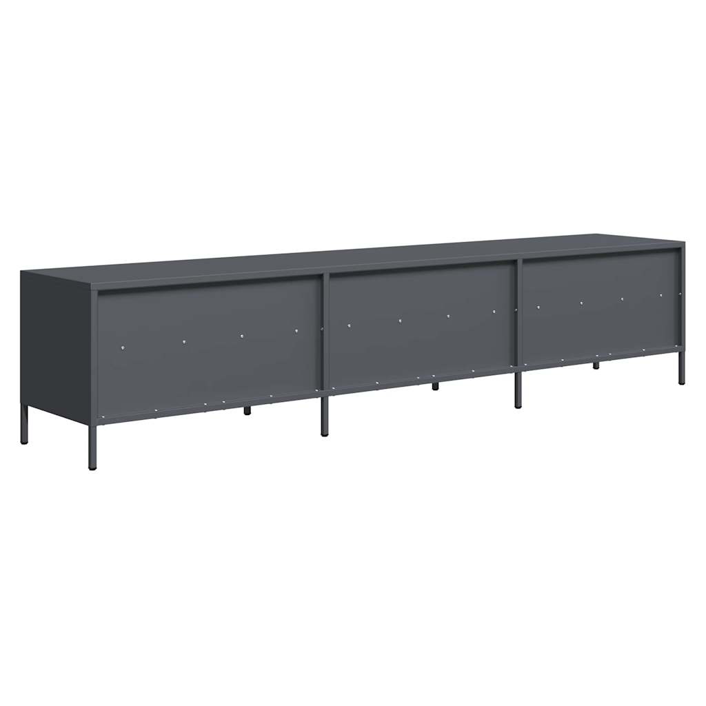 Tv-meubel 202x39x43,5 cm koudgewalst staal antracietkleurig