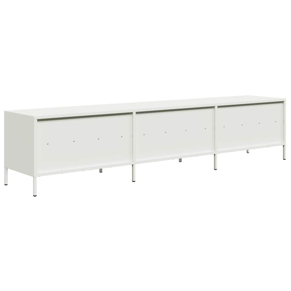 Tv-meubel 202x39x43,5 cm koudgewalst staal wit